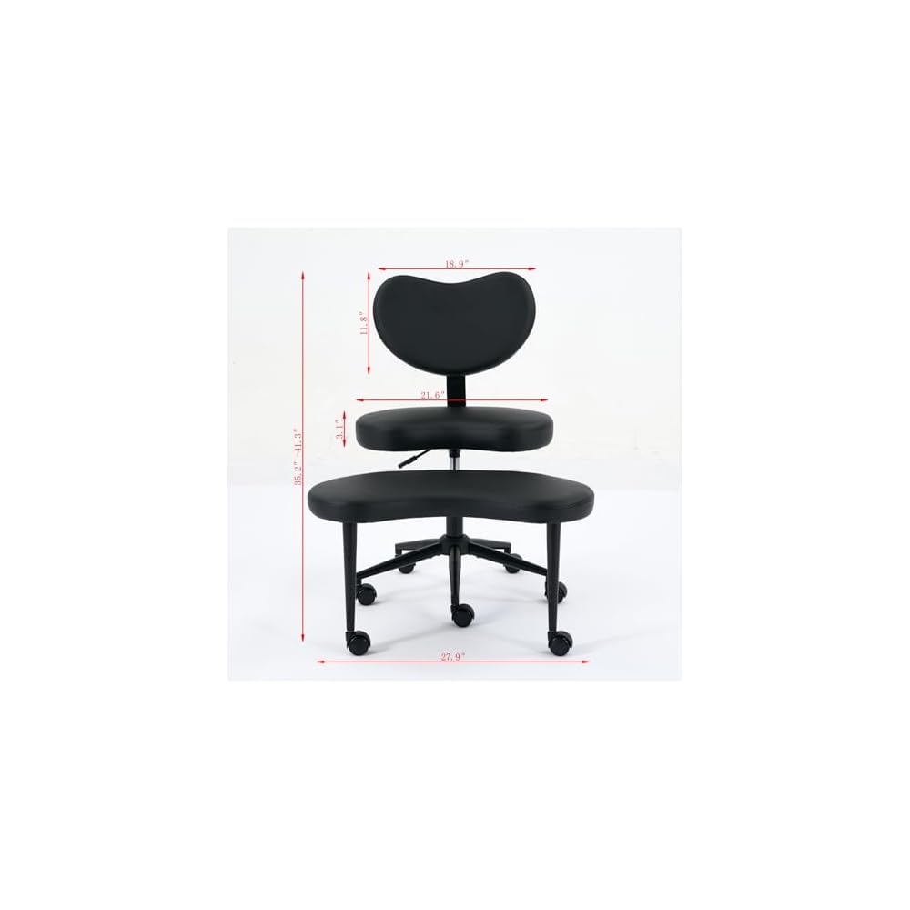 Cross Legged Office Chair Criss Cross Desk Chair with Wheels, ADHD Chairs Wider Meditation Chairs, Ergonomic Kneeling Yoga Seat with Lumbar Support and Footrest for Fidgety Sitters, Ivory-Teddy
