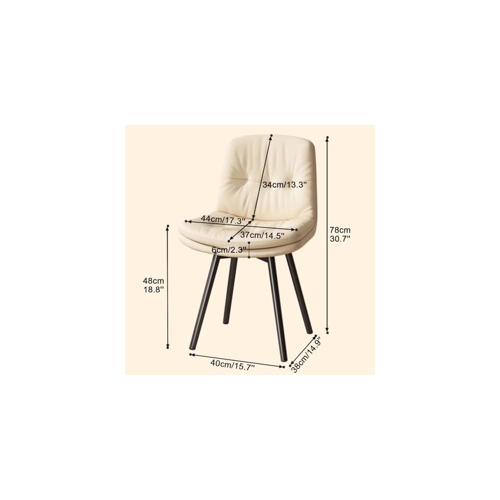 Office Chair, Modern Accent Dining Chairs, Vanity Stool Chair, Living Room Chairs with Black Metal Legs, Upholstered Ergonomic Backrest, for Bedroom/Beauty Room (Color : C)