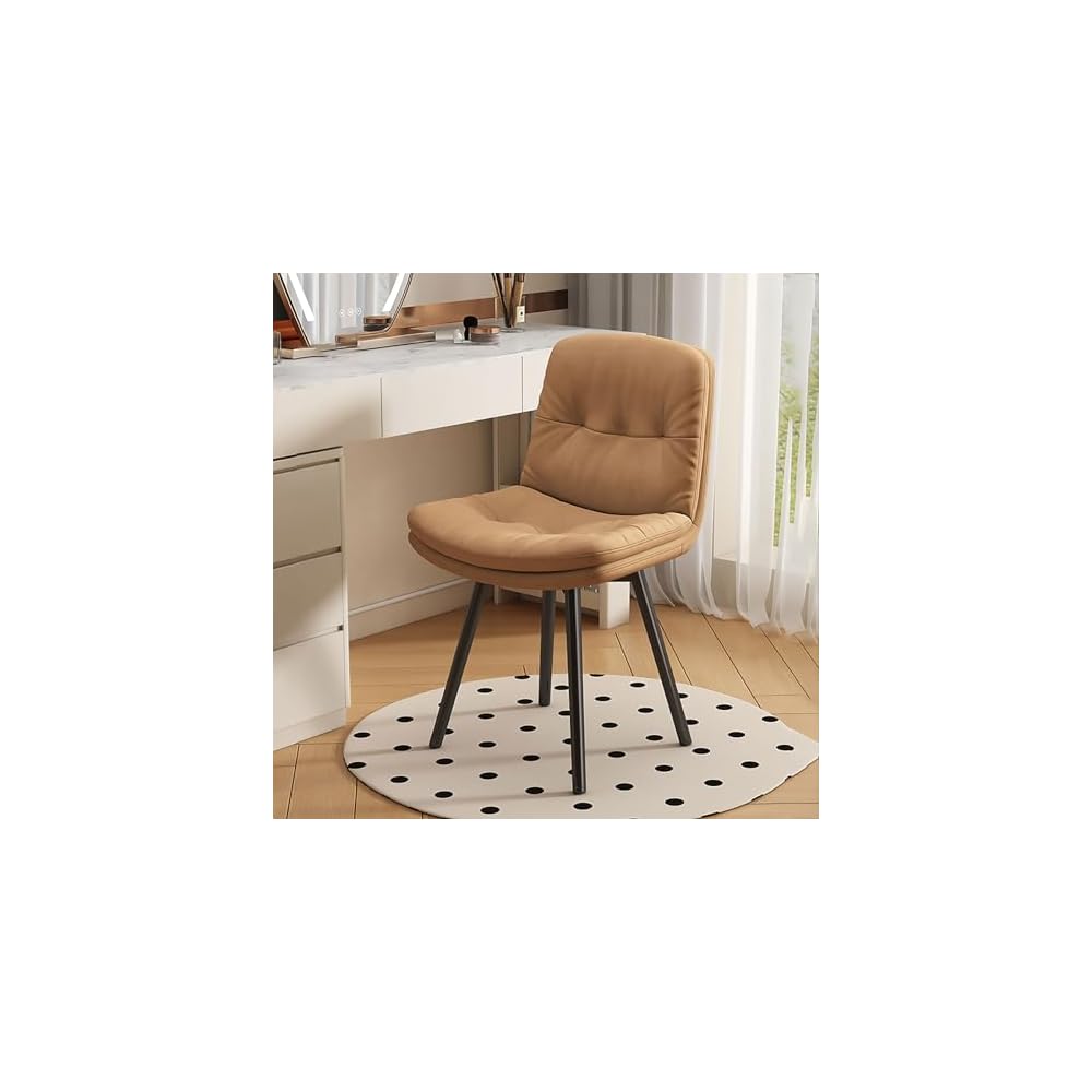 Office Chair, Modern Accent Dining Chairs, Vanity Stool Chair, Living Room Chairs with Black Metal Legs, Upholstered Ergonomic Backrest, for Bedroom/Beauty Room (Color : C)