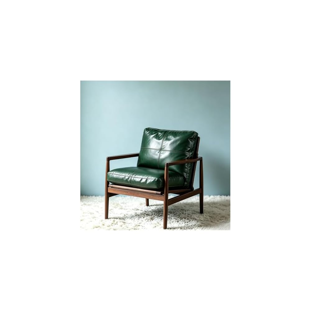 Lounge Chairs PU American Light Luxury Single Cigar Sofa Chair Solid Wood Low Seating Position Leather Armchair Vintage Style Furniture Beanbag Chairs for Home Kitchen Bistro Cafe Tea Whiskey Bar