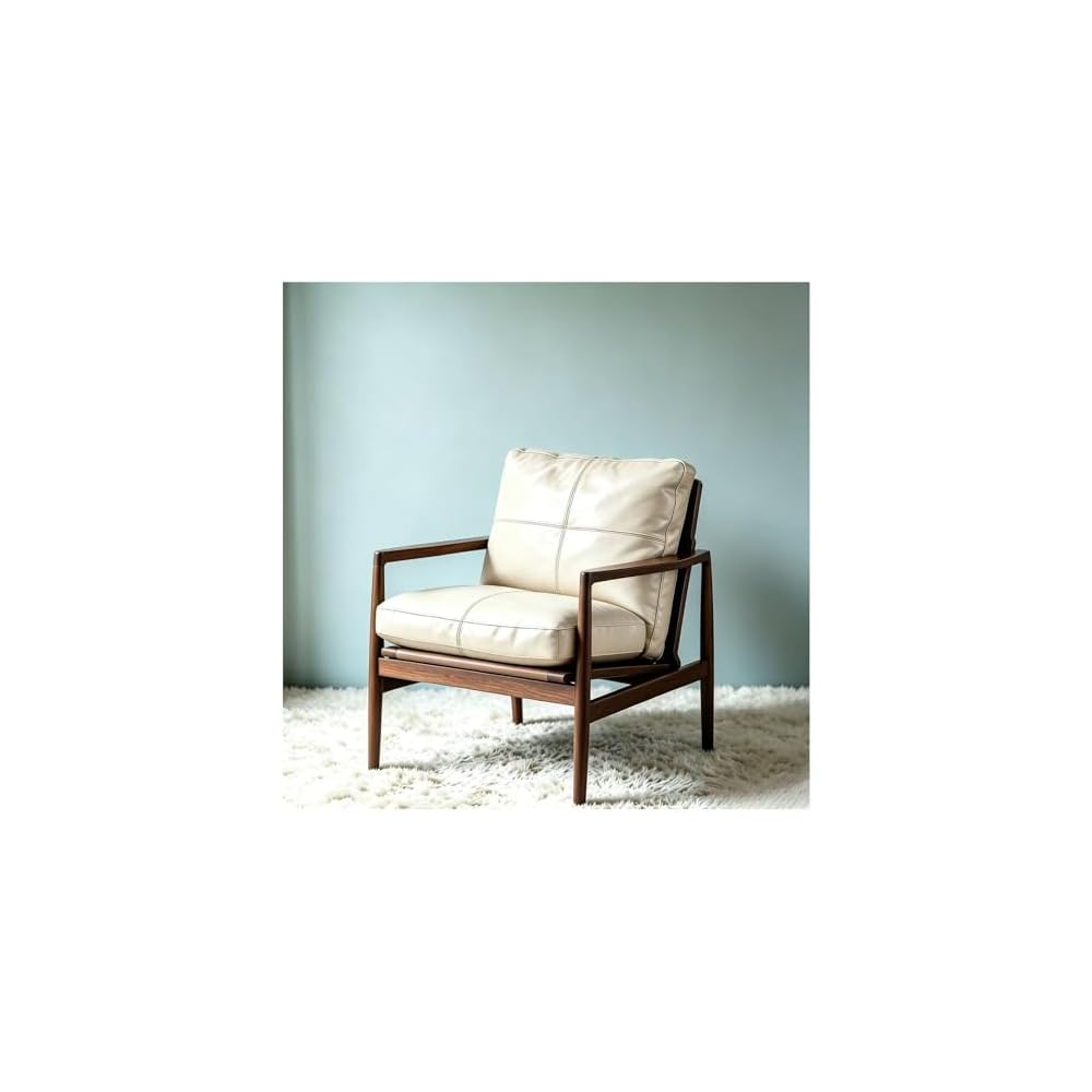 Lounge Chairs PU American Light Luxury Single Cigar Sofa Chair Solid Wood Low Seating Position Leather Armchair Vintage Style Furniture Beanbag Chairs for Home Kitchen Bistro Cafe Tea Whiskey Bar