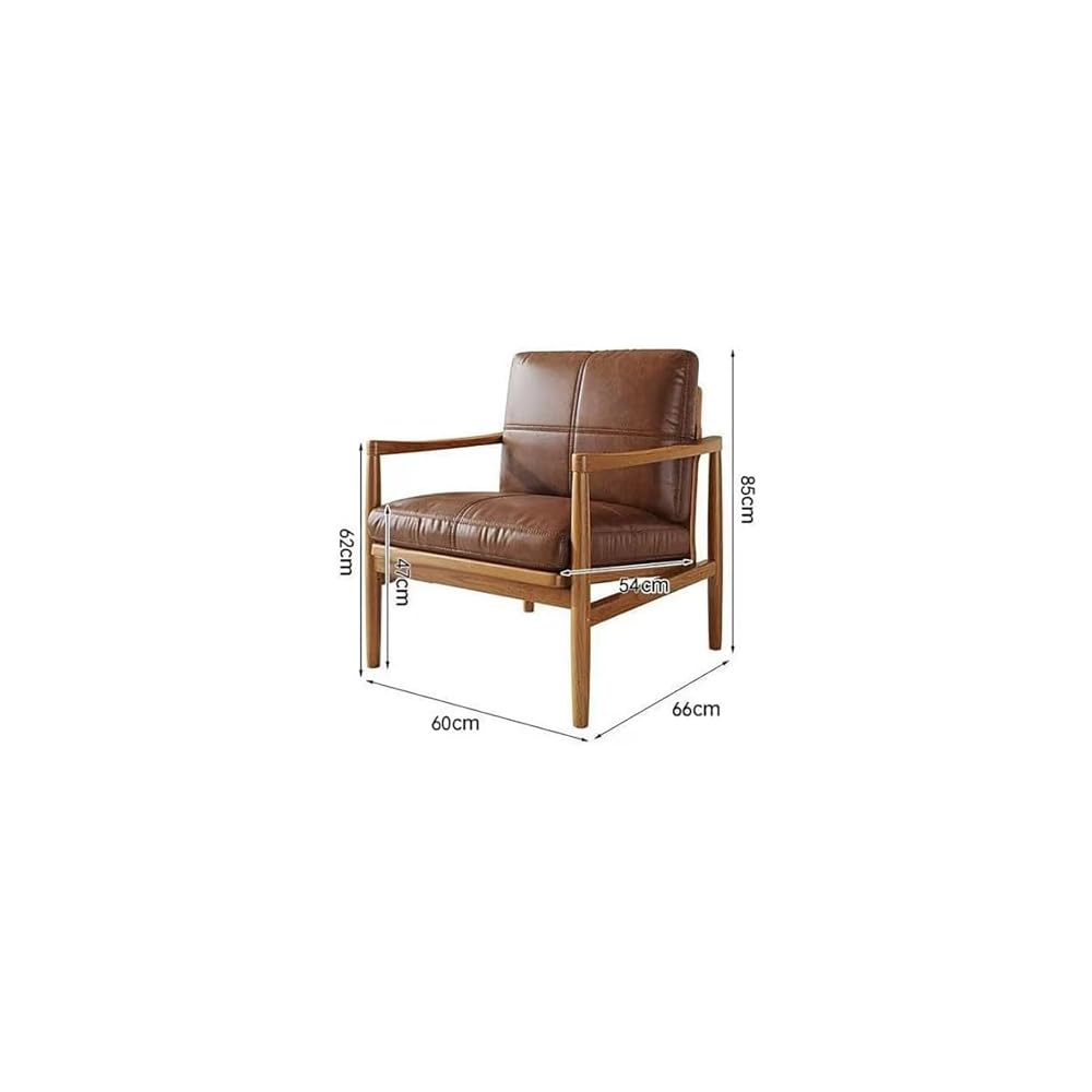Lounge Chairs PU American Light Luxury Single Cigar Sofa Chair Solid Wood Low Seating Position Leather Armchair Vintage Style Furniture Beanbag Chairs for Home Kitchen Bistro Cafe Tea Whiskey Bar