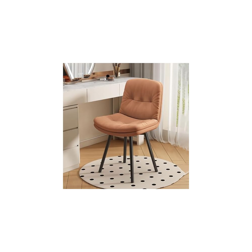 Office Chair, Modern Accent Dining Chairs, Vanity Stool Chair, Living Room Chairs with Black Metal Legs, Upholstered Ergonomic Backrest, for Bedroom/Beauty Room (Color : C)