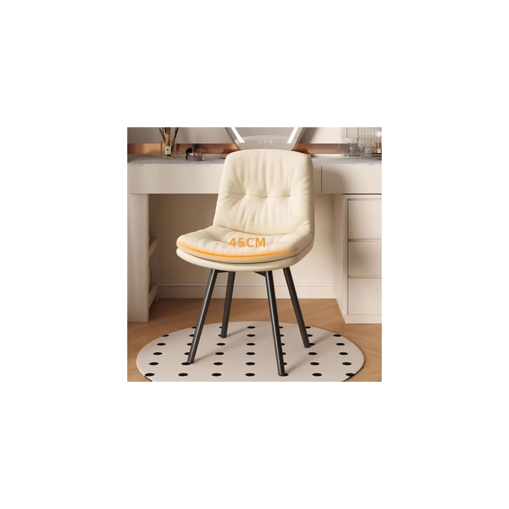 Office Chair, Modern Accent Dining Chairs, Vanity Stool Chair, Living Room Chairs with Black Metal Legs, Upholstered Ergonomic Backrest, for Bedroom/Beauty Room (Color : C)
