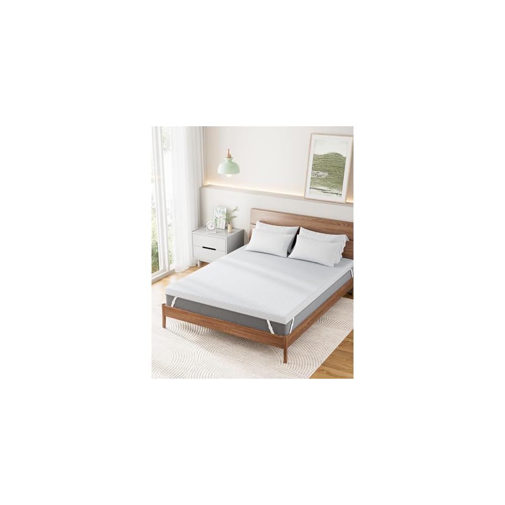 PERLECARE Twin XL 3 inch Cooling Mattress Topper with Bamboo Cover
