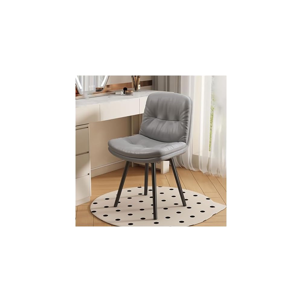 Office Chair, Modern Accent Dining Chairs, Vanity Stool Chair, Living Room Chairs with Black Metal Legs, Upholstered Ergonomic Backrest, for Bedroom/Beauty Room (Color : C)