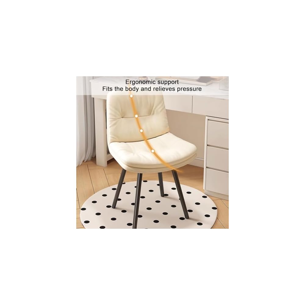 Office Chair, Modern Accent Dining Chairs, Vanity Stool Chair, Living Room Chairs with Black Metal Legs, Upholstered Ergonomic Backrest, for Bedroom/Beauty Room (Color : C)