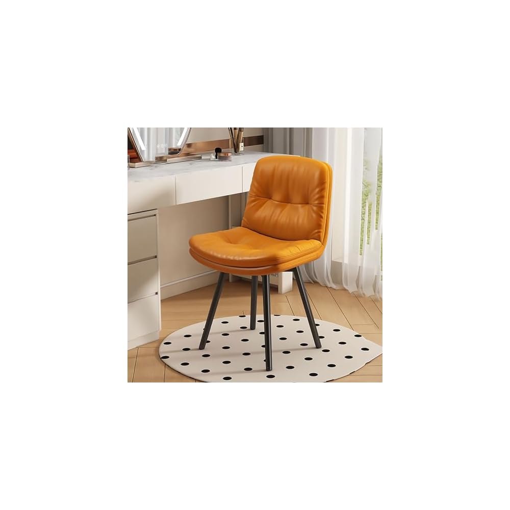 Office Chair, Modern Accent Dining Chairs, Vanity Stool Chair, Living Room Chairs with Black Metal Legs, Upholstered Ergonomic Backrest, for Bedroom/Beauty Room (Color : C)