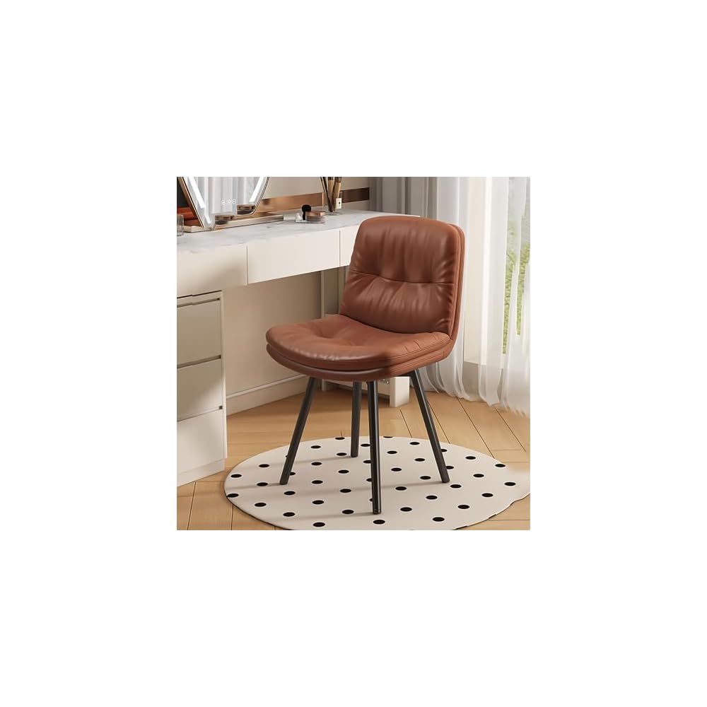 Office Chair, Modern Accent Dining Chairs, Vanity Stool Chair, Living Room Chairs with Black Metal Legs, Upholstered Ergonomic Backrest, for Bedroom/Beauty Room (Color : C)