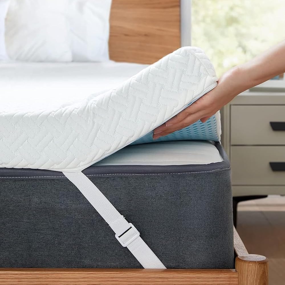 PERLECARE Twin XL 3 inch Cooling Mattress Topper with Bamboo Cover