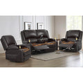 Yolsali Loveseat Lounger Sofa Set with 2 Layers Cushion Living Room 2+1+1 Piece 2 Seater Reclining Double Sofa Leather with Removable Console 2 Oversized Lounger Sofa Seats