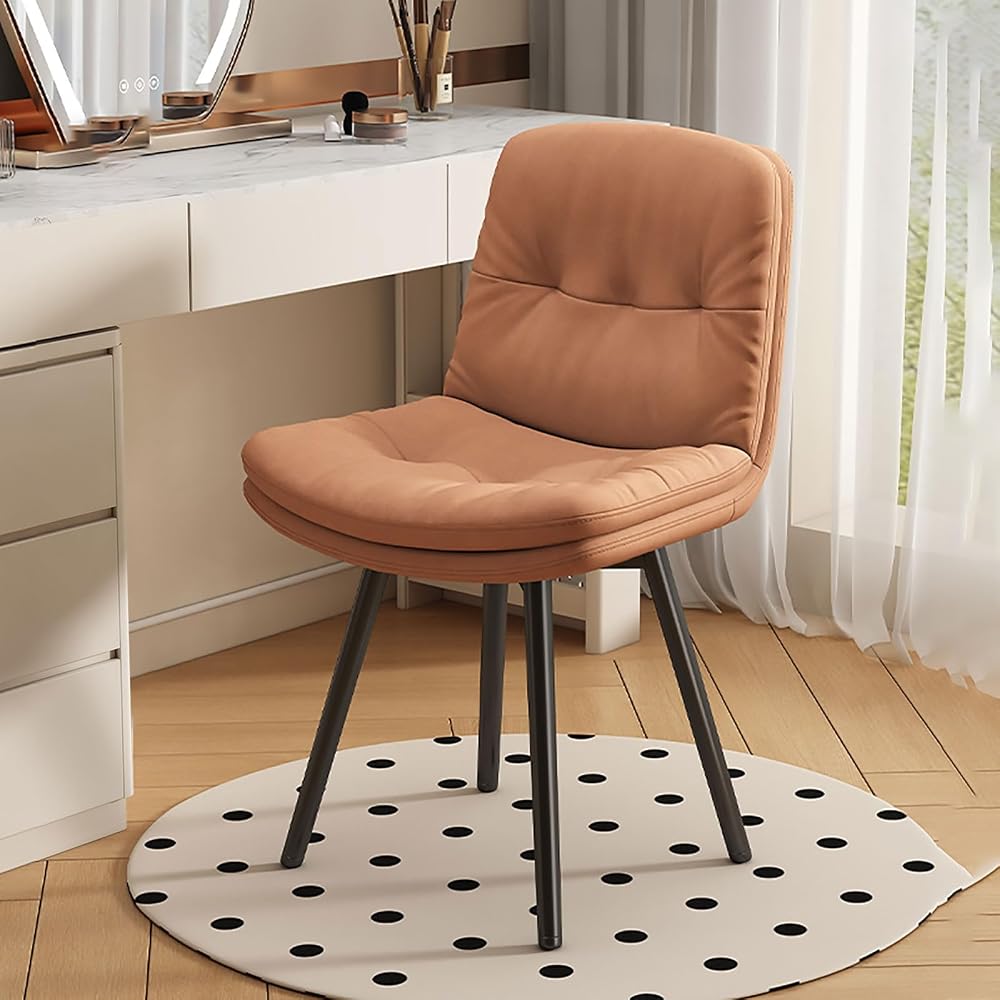 Office Chair, Modern Accent Dining Chairs, Vanity Stool Chair, Living Room Chairs with Black Metal Legs, Upholstered Ergonomic Backrest, for Bedroom/Beauty Room (Color : C)