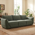 HNY 92" Green Chenille Sofa 3 Seater Mid-Century Modern Couch