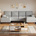 Bezseller 107.3" Sectional Couches for Living Room Corduroy Fabric, Grey