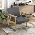 Lexicon Mid Century Modern Accent Chair,Natural Solid Wood Frame,Dark Gray