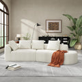 GDFStudio 116" Modern Curved Sectional Sofa With Chaise Lounge, Pearl Upholstered Fully Compressed Sponge Couch, 2 Pcs Set, Right Hand Facing, Fully Assembled Lounge Seating For Living Room, Beige